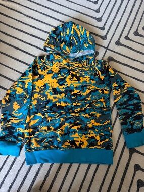 Under Armour Boys Teal & Yellow Digital Camo Hoodie